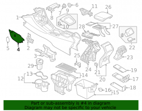 Накладка центральной консоли передняя правая Audi Q3 8U 15-18 черная