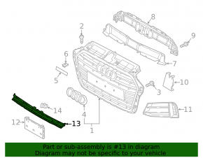 Нижняя решетка переднего бампера Audi A3 8V 17-20 S-line
