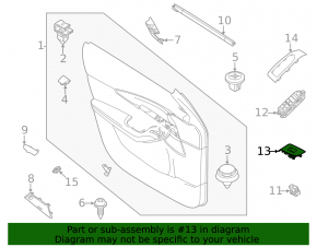 Накладка управления стеклоподъемником передним правым Mazda 3 19-26 4d черная