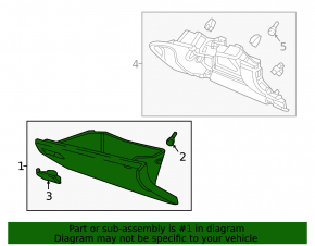 Перчаточный ящик, бардачок Honda Civic X FC 16-21 черный