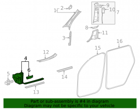 Накладка порога внутренняя передняя левая Mercedes W167 GLE 350 450 20-26 черная, царапины