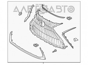 Решетка радиатора grill Lexus ES250 ES350 19-22 под парктроники и камеру