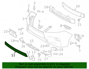 Решетка переднего бампера средняя Lexus RX350 RX450h 13-15 рест