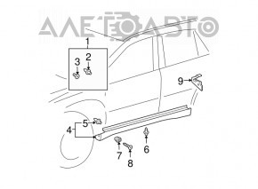 Порог левый Lexus RX300 RX330 RX350 RX400h 04-08