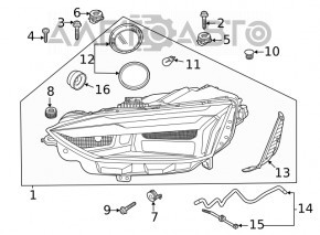 Фара передняя левая в сборе Audi A5 F5 20-25 LED