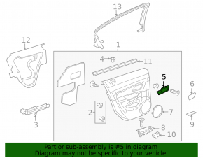 Ручка двери внутренняя задняя левая Chevrolet Cruze 11-16