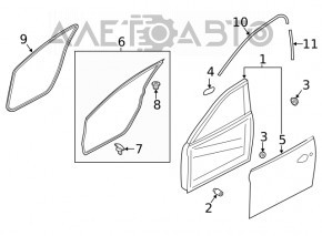 Уплотнитель дверного проема передний левый Mazda 6 18-21
