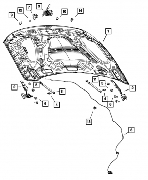 Отбойник концевика капота Jeep Compass 17-22 защелка
