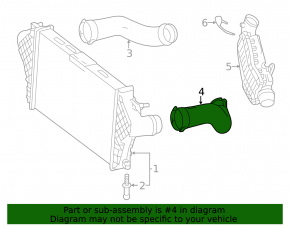 Патрубок интеркулера левый нижний Mercedes W166 ML/GLE 12-19 2.1d, 3.0d