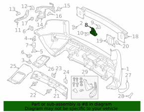 Кронштейн заднего бампера левый Land Rover Range Rover Evoque 12-18