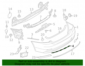 Крепление молдинга заднего бампера левое BMW 4 F32/33/36 14-16