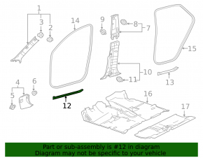 Накладка порога передняя левая Lexus NX200t NX300 NX300h 15-21 черная, хром