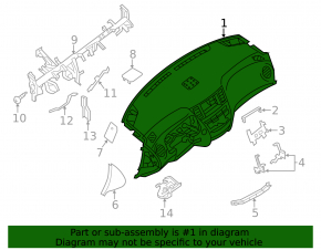 Торпедо передняя панель без AIRBAG Infiniti JX35 QX60 13-15 дорест черн