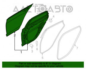 Дверь голая задняя левая Hyundai Sonata 15-19