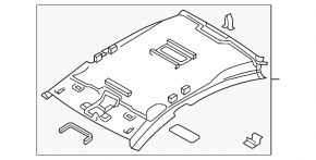 Обшивка потолка VW CC 08-17 сер без люка