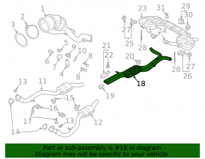 Выпускная трасса средняя часть Audi A6 C8 19-25 3.0T