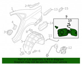 Корпус лючка бензобака VW Passat b7 12-15 USA в сборе