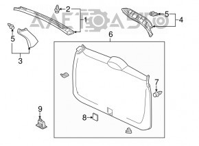 Обшивка двери багажника верхняя левая Honda CRV 12-16 дорест