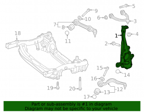 Цапфа передняя правая Mercedes C-class W205 300/400/450 15-21 AWD