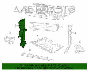 Дефлектор радиатора правый Jeep Cherokee KL 19-23 2.0T под крюк