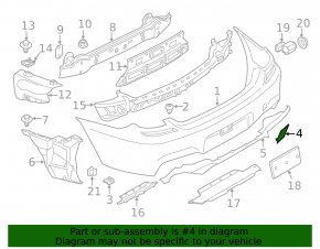 Заглушка буксировочного крюка заднего бампера BMW 6 F06 F12 12-19 M6