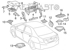 Дисплей радио дисковод проигрыватель Toyota Camry v55 15-17 usa царапины, сломано крепление