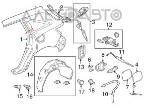 Замок лючка бензобака Acura MDX 14-20 с тросом