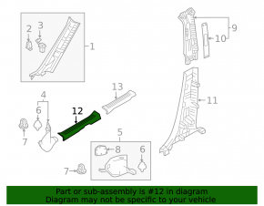 Накладка порога передняя правая Mazda CX-9 16-23 черная