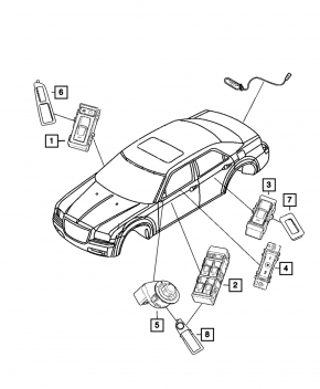 Управление зеркалами переднее левое Jeep Compass 11-16