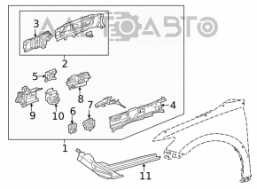 Лонжерон передний правый Toyota Camry v70 18-24