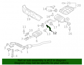 Кронштейн глушителя задний центральный VW Tiguan 09-17 AWD без резинки