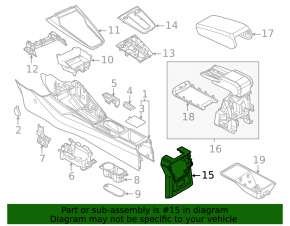 Накладка центральной консоли задняя Audi A3 22-26 черная