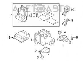 Кронштейн ABS Audi A6 C7 16-18 рест, нижний