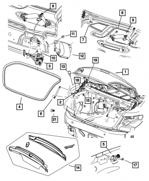 Петля крышки багажника правая Chrysler 200 4d 11-14