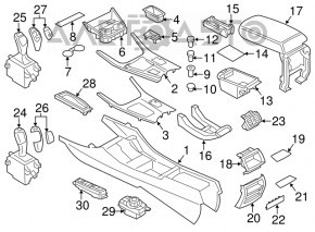 Накладка центральной консоли BMW X3 F25 11-14 под светлое дерево