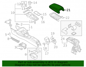 Подлокотник Audi A3 8V 15-20 кожа, черный, с кронштейном