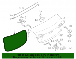 Уплотнитель крышки багажника Mazda 3 14-18 BM