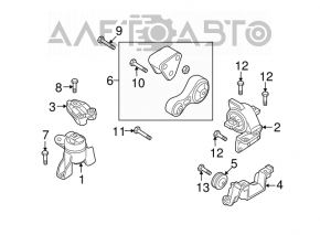 Подушка двигателя правая Mazda6 09-13 2.5