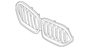 Решетка радиатора BMW X6 G06 24-26 Shadow Line, M60i