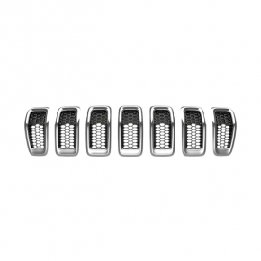 Решітка радіатора grill Jeep Cherokee KL 14-18 дорест хром комплект 7шт