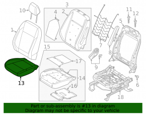 Пассажирское сидение Ford C-max MK2 13-14 без airbag, механич, кожа черн