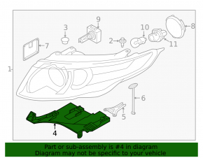 Кронштейн фари правий Land Rover Range Rover Evoque 12-18 під ксенон