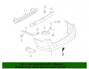 Заглушка буксировочного крюка заднего бампера Subaru Outback 15-17