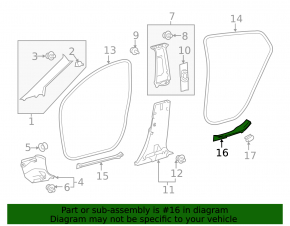 Накладка порога задняя правая Toyota Prius 50 16-18 серая