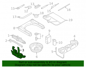 Кронштейн под домкрат Audi A3 8V 15-20 4d FWD
