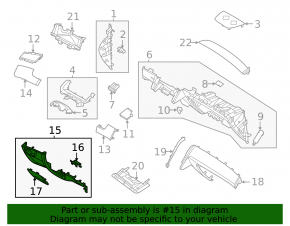 Накладка колени водителя Hyundai Tucson 22-26 1.6Т, черная
