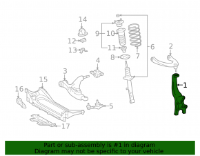 Цапфа передняя левая Lexus GS300 GS350 GS430 GS450h 06-11 rwd