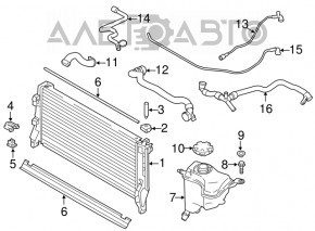 Патрубок охлаждения обратка бачок-головка BMW X2 F39 18-19 B46 2 части