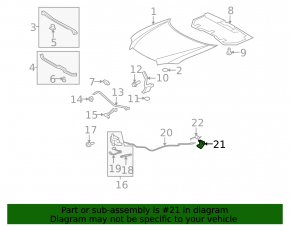 Ручка открытия замка капота Lexus RX300 RX330 RX350 RX400h 04-09 черн