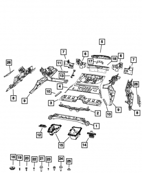 Корыто багажника Jeep Grand Cherokee WL 22-26 PHEV